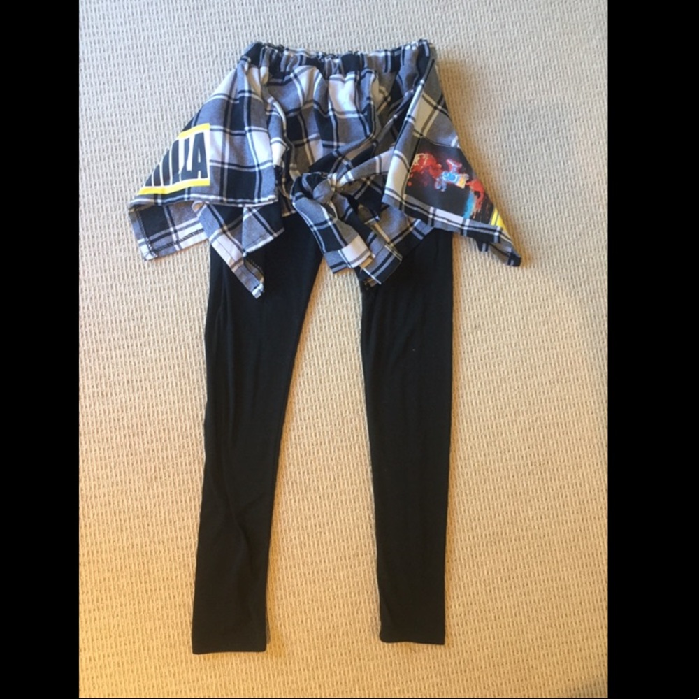 Skater Flannel Attached Leggings